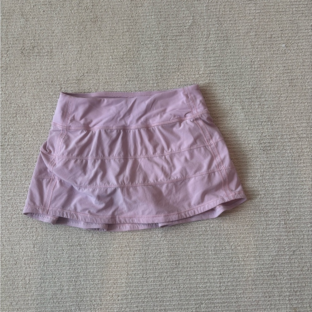 Light Pink Lululemon Pace Mid Rival Skirt